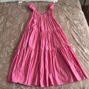 Abercrombie & Fitch Ruffle Sleeve Poplin Midaxi Dress